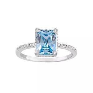 PRIMROSE Sterling Silver Cubic Zirconia Baguette Ring